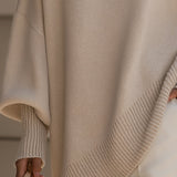 Bea - Pulôver Poncho Bege Chic