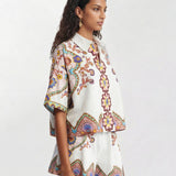 CONJUNTO DE CAMISA ESTAMPADO BOHO ÉTNICO