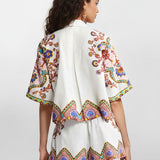 CONJUNTO DE CAMISA ESTAMPADO BOHO ÉTNICO
