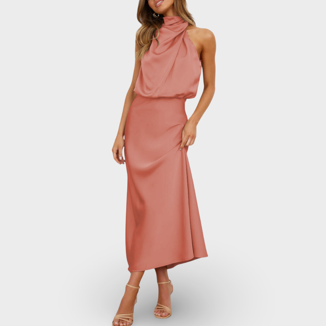 Flávia - Vestido de Cetim Glamouroso