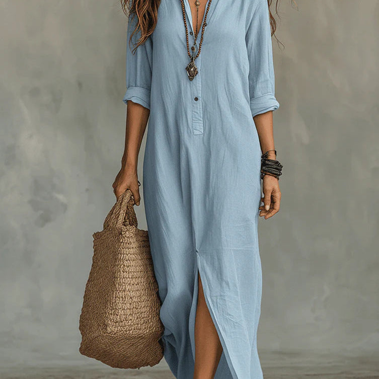 WILLOW | Vestido Maxi Sem Esforço com Silhueta Lisonjeira para Uso Diário Versátil