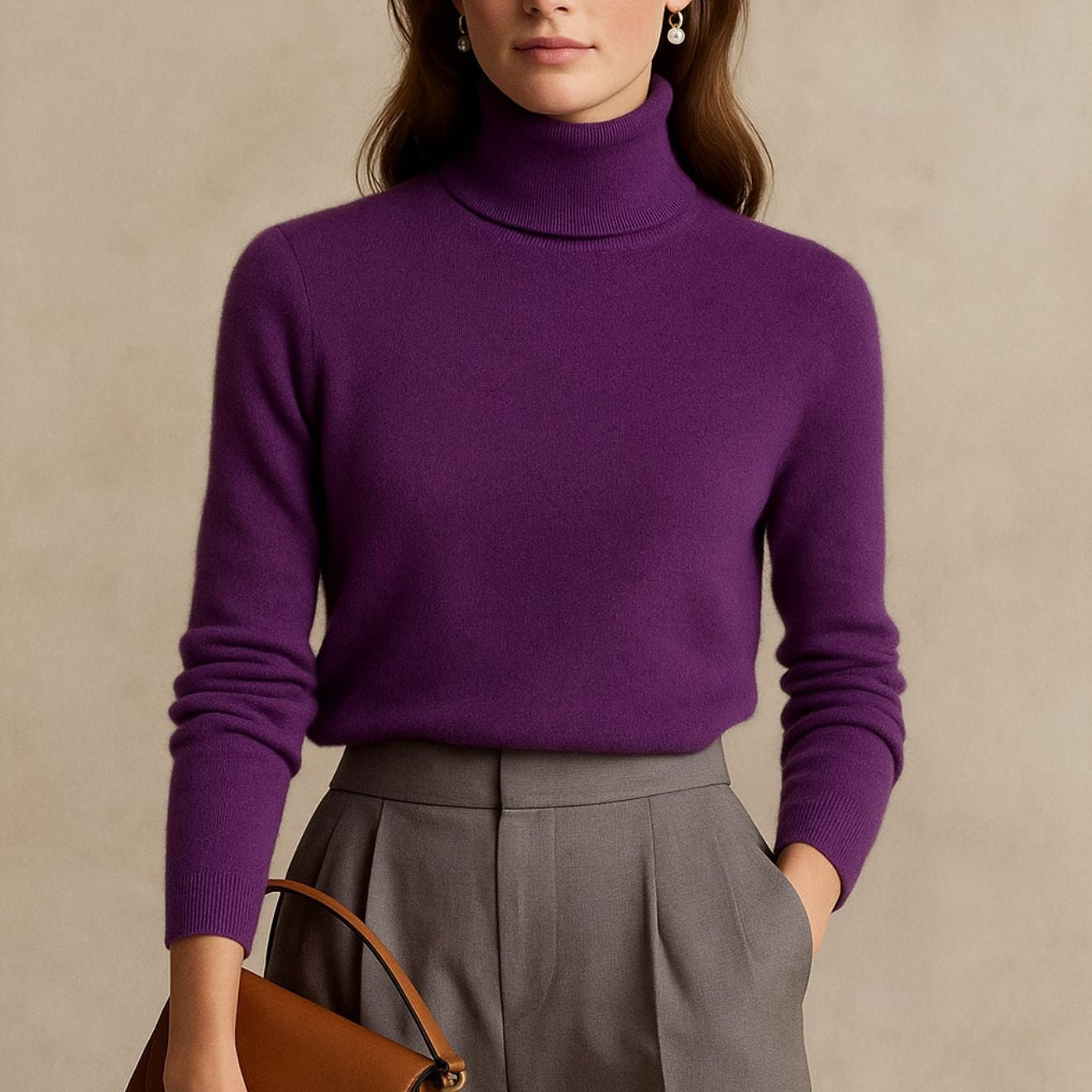 Amara - Pullover de Gola Alta Luxuoso