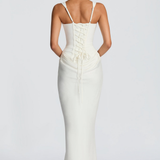 VESTIDO LONGO ESPARTILHO DRAPEADO