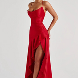 VESTIDO COMPRIDO COSTAS CRUZADAS FOLHOS
