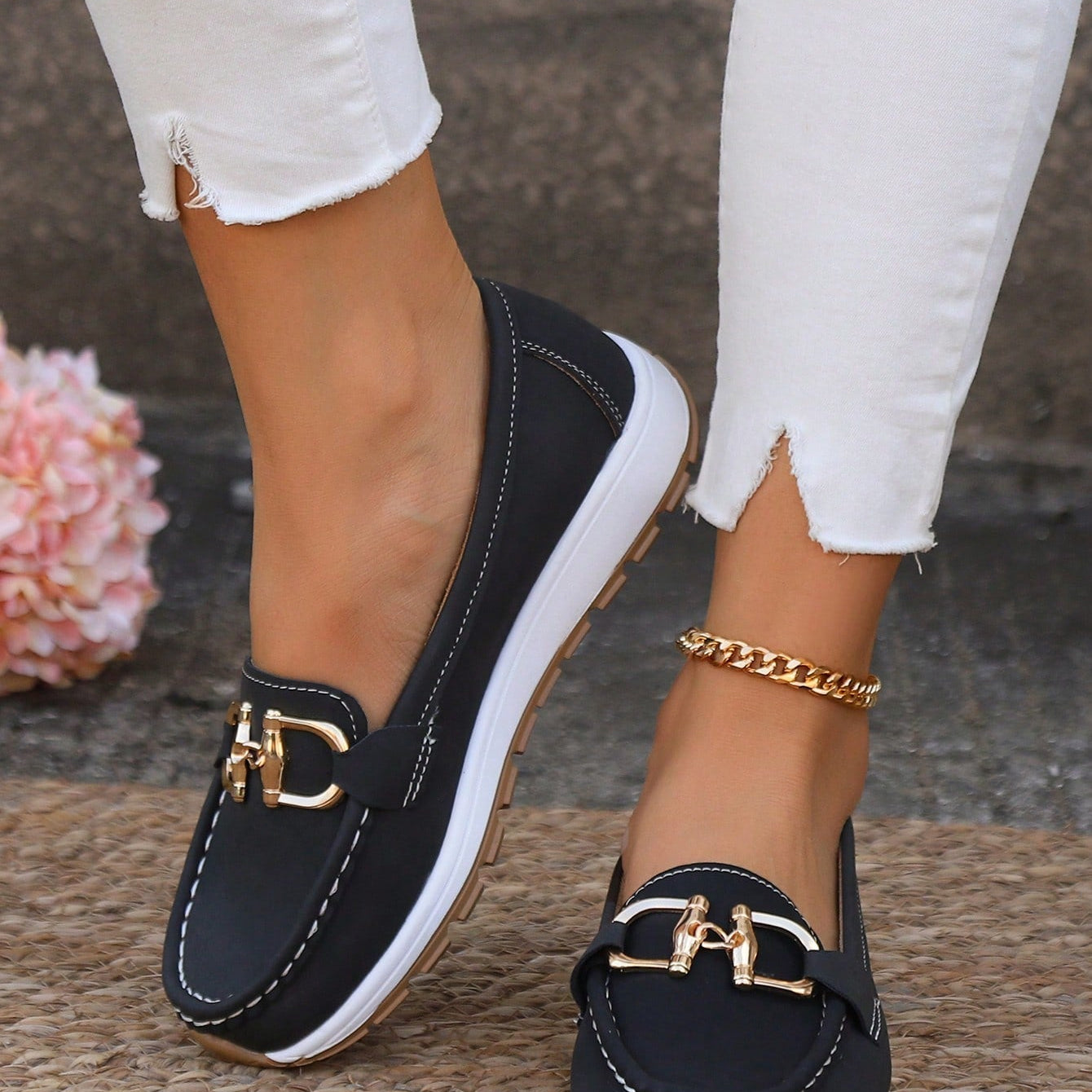 Ellie - Mocassins planos com fivela