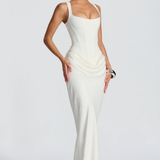 VESTIDO LONGO ESPARTILHO DRAPEADO
