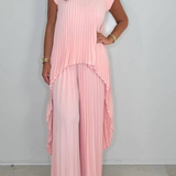 Conjunto Sherry™ de Top Midi Plissado e Calças Largas