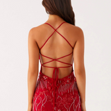 VESTIDO CURTO BORDADO COSTAS CRUZADAS