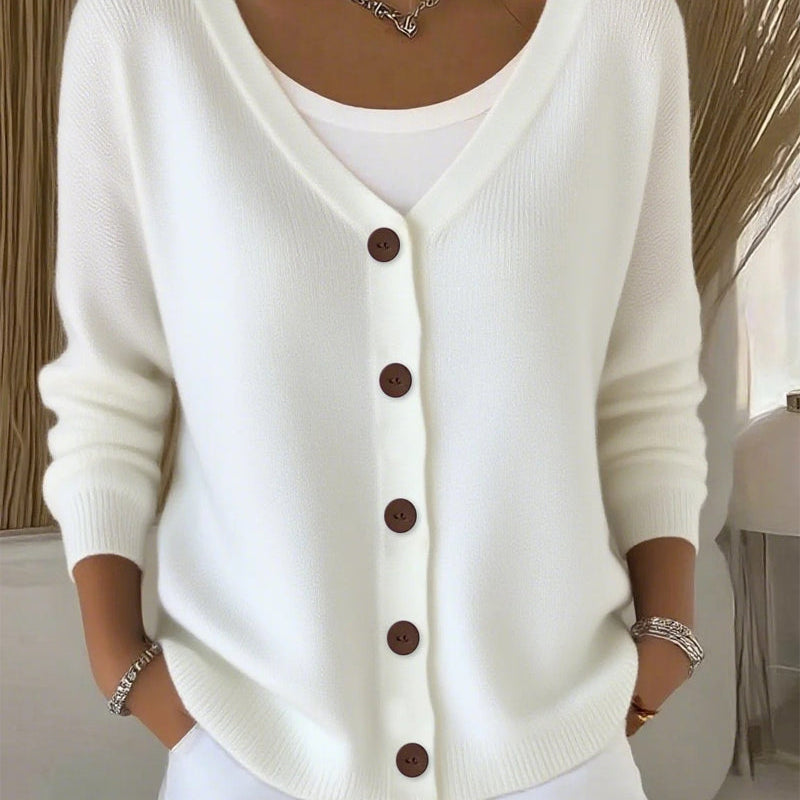 Camélia | Cardigan em malha com botões e silhueta estruturada