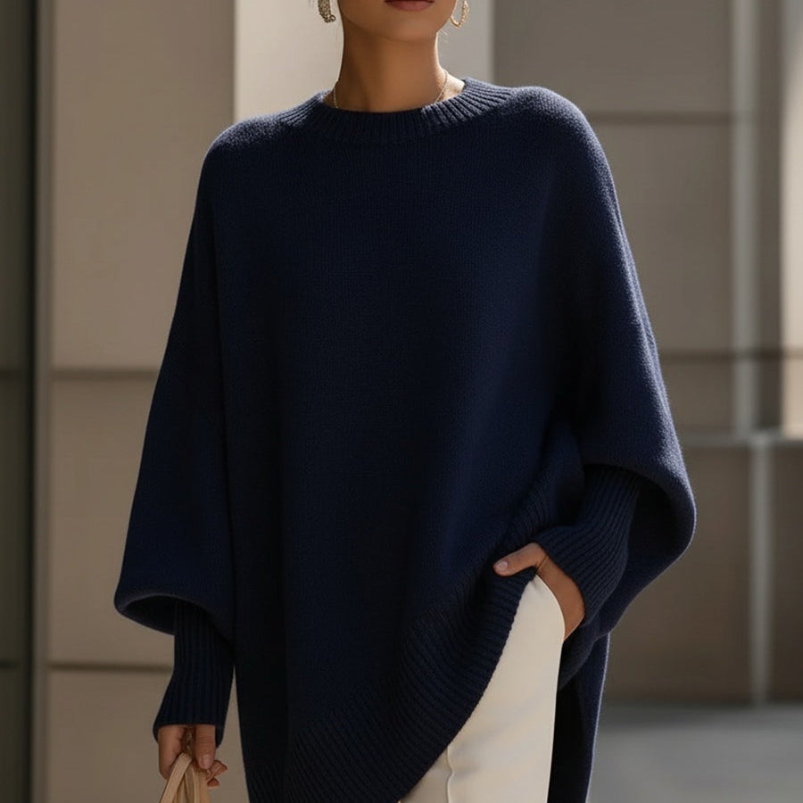 Bea - Pulôver Poncho Bege Chic