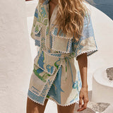 CONJUNTO ESTAMPADO COM SAIA CRUZADA