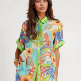 CONJUNTO DE CAMISA ESTAMPADA BOHO