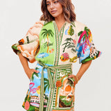 VESTIDO TIPO CAMISEIRO ESTAMPADO PARADISE