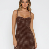 VESTIDO MINI DE BOLINHAS DECOTE CORAÇÃO