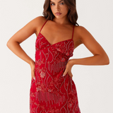 VESTIDO CURTO BORDADO COSTAS CRUZADAS