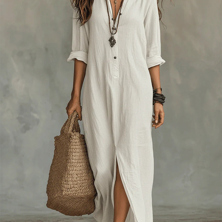 WILLOW | Vestido Maxi Sem Esforço com Silhueta Lisonjeira para Uso Diário Versátil