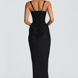 VESTIDO LONGO ESPARTILHO DRAPEADO