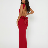 VESTIDO COMPRIDO COSTAS ABERTAS COM LAÇO