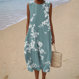 Vestido de Verão Sem Mangas Confortável