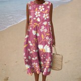 Vestido de Verão Sem Mangas Confortável