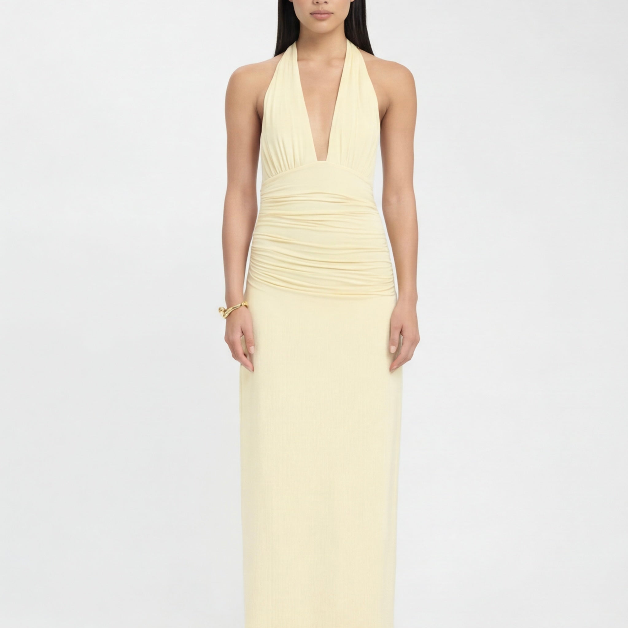VESTIDO COMPRIDO HALTER COM COSTAS ABERTAS