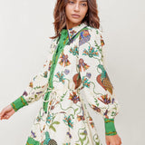 VESTIDO CAMISEIRO MINI ESTAMPADO COM CINTURA AJUSTÁVEL