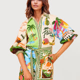 VESTIDO TIPO CAMISEIRO ESTAMPADO PARADISE