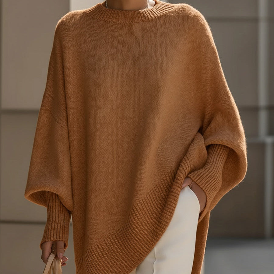 Bea - Pulôver Poncho Bege Chic