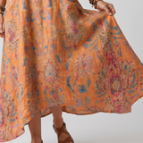 Remi | Vestido Midi Oversized com Decote em V e Estampa