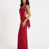 VESTIDO COMPRIDO COSTAS ABERTAS COM LAÇO