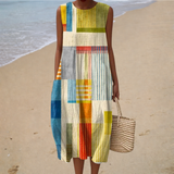 Vestido de Verão Sem Mangas Confortável