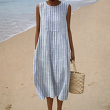Vestido de Verão Sem Mangas Confortável