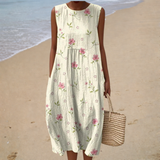 Vestido de Verão Sem Mangas Confortável