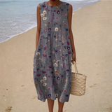 Vestido de Verão Sem Mangas Confortável