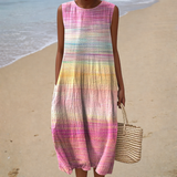 Vestido de Verão Sem Mangas Confortável