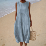 Vestido de Verão Sem Mangas Confortável