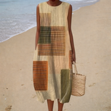 Vestido de Verão Sem Mangas Confortável