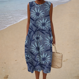 Vestido de Verão Sem Mangas Confortável