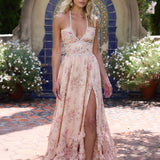 VESTIDO EM TECIDO TAPPETO ROSA ALGODÃO