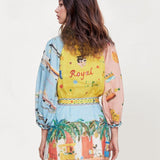 VESTIDO CAMISEIRO MINI ESTAMPADO ARTÍSTICO