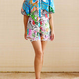 CONJUNTO ESTAMPADO DE DUAS PEÇAS – ESTILO CAMISEIRO