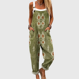 Macacão Verde Oliva Estilo Boho Relaxado
