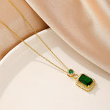 Colar Greta com Pedra de Esmeralda