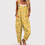 Macacão Amarelo Suave com Padrão de Abelhas