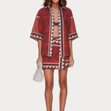 CONJUNTO DE DUAS PEÇAS COM ESTAMPADO TRIBAL
