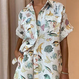 CONJUNTO CAMISEIRO ESTAMPADO MARINHO