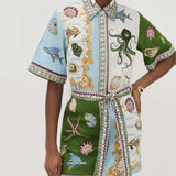 CONJUNTO CAMISEIRO ESTAMPADO MEDITERRÂNICO