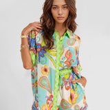 CONJUNTO DE CAMISA ESTAMPADA BOHO