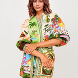 VESTIDO TIPO CAMISEIRO ESTAMPADO PARADISE