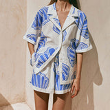 CONJUNTO ESTAMPADO CAMISA E CALÇÕES FLUIDOS